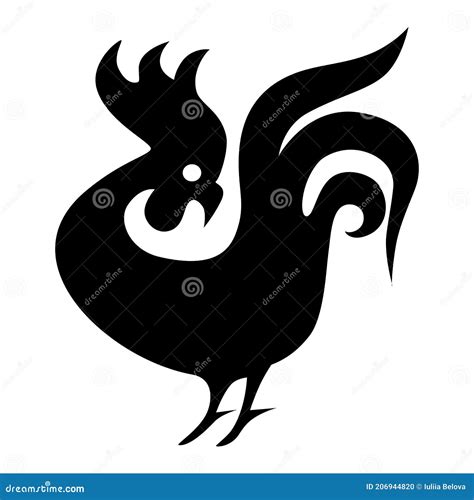 Rooster Es Un Pájaro Sin Vuelo Logotipo De Signo De Silueta