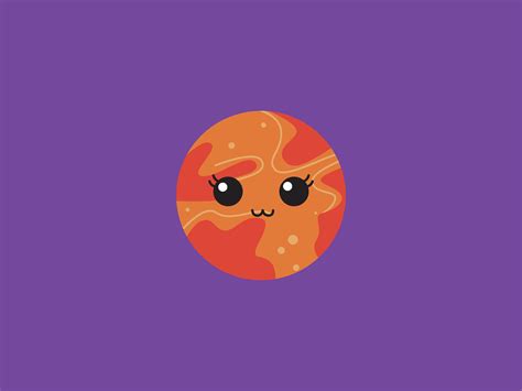 Kawaii Outerspace Orange Planet Icon Graphic By Naskaaset Creative