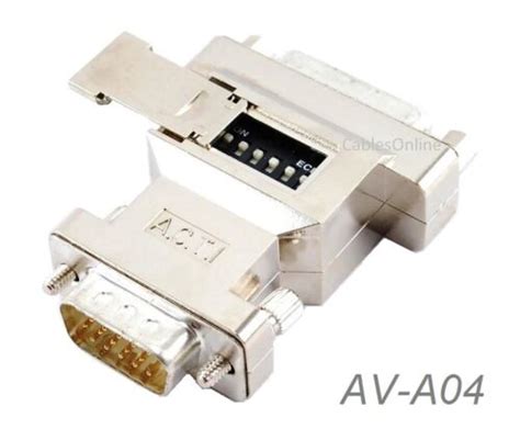 Vga Hd15 Male To Db15 Female Pc To Mac Monitor Adapter W Dip Switches Ad A04 Ebay