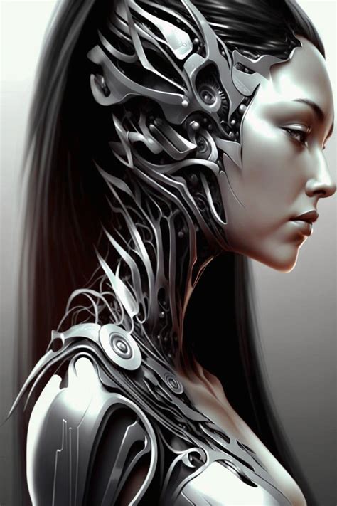 Female Robot Female Art Hr Giger Cyborgs Art Cyberpunk Girl