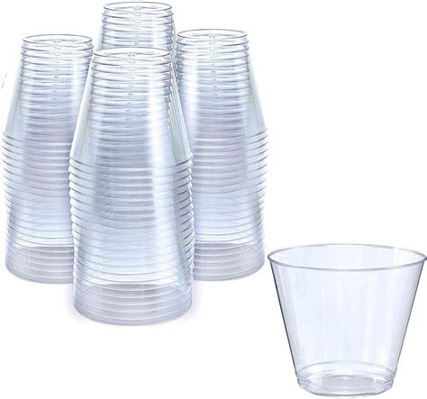 prestee small clear plastic cups oz pk hard disposable cups