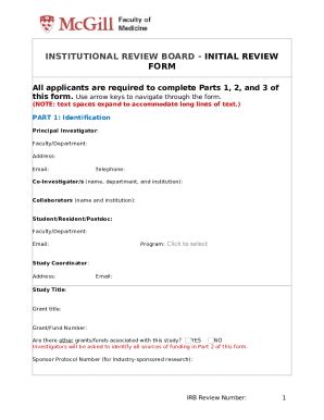 irb review number office    template pdffiller