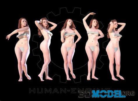 D Model Nude Female Model Poses Anatomical Bundle