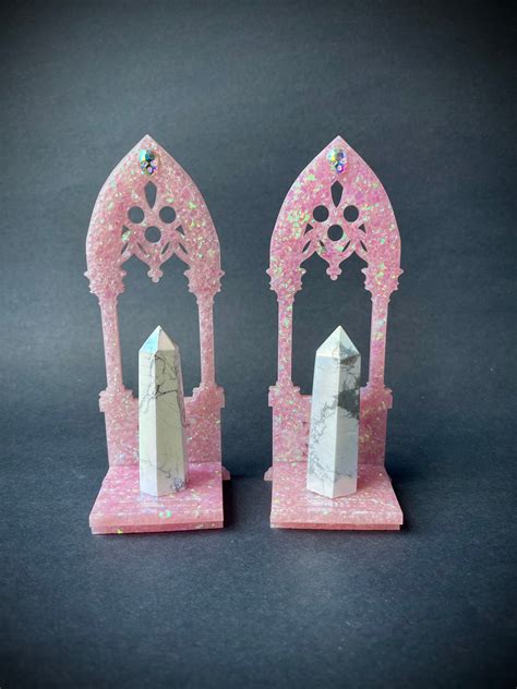 Crystal Stand Gothic Angel Aura Howlite Obelisk Point Included Witch