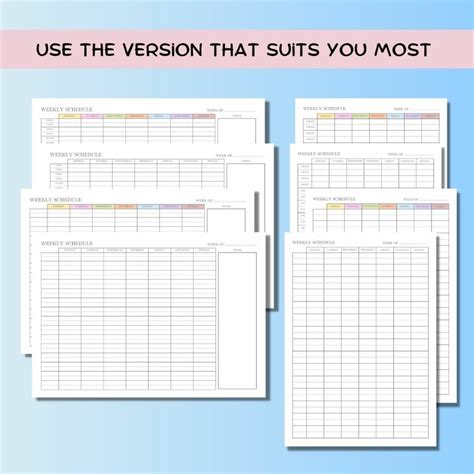 Minimalist Weekly Schedule Masterbundles