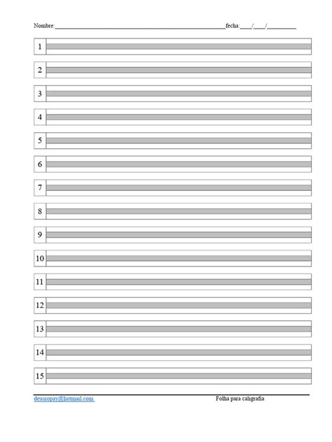 Linhas Folha De Caligrafia A4 Para Imprimir Pdf - Plantilla de Folha para Caligrafía | PDF