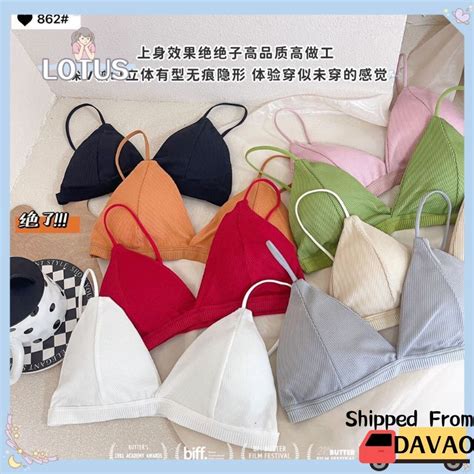 Lotus Wrap Bralette French Style Triangle Cup Bra Sexy Lingerie Davao Shopee Malaysia