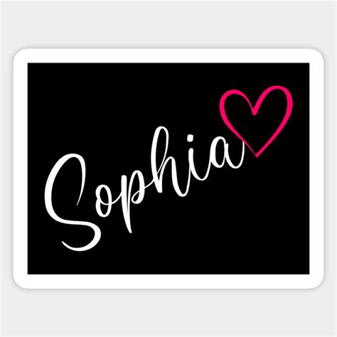 Sophia Name Calligraphy Pink Heart - Sophia Name - Sticker | TeePublic