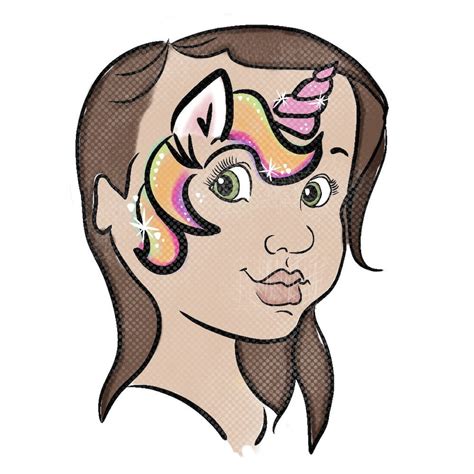 Unicorn Face Paint Design Png Etsy