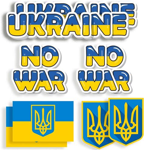 Ukraine Flag Vinyl Stickers Set Of 8 Ukraine No War