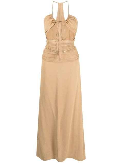 Christopher Esber Halterneck Cut Out Maxi Dress Neutrals Editorialist