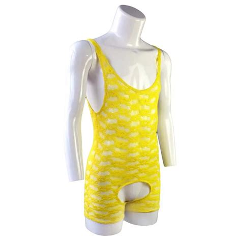 Gay Bodysuit Sexy Lace Open Crotch Sleepwear
