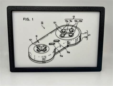 Snes Controller Patent Art D Print Desk Art Gaming Art Etsy