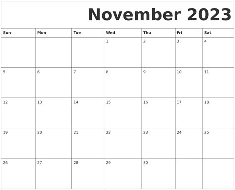 October 2023 Calendar Template