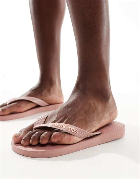 Asos Exclusive Havaianas Top Flip Flops In Pink Asos