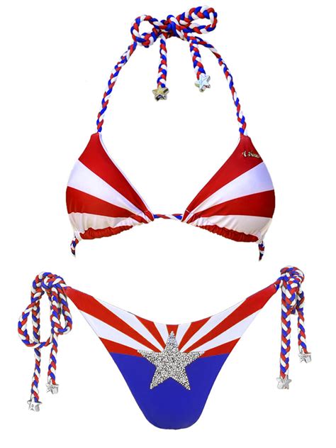 American Flag Bikini Top Starburst Water Vixen Swim