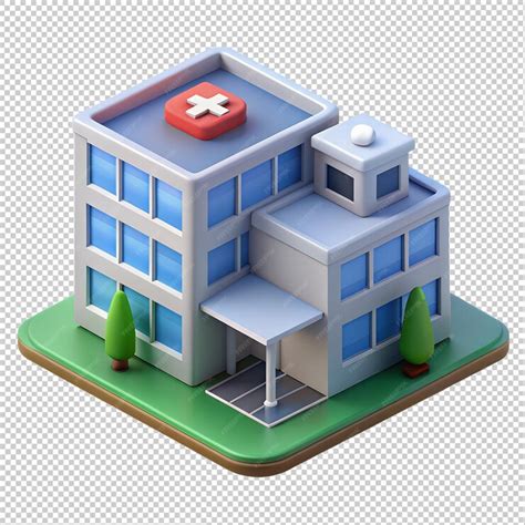 premium psd isometric medical center icon   transparent background