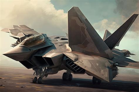 Premium Photo | F22 raptor in flight with vapor clouds illustration of ...