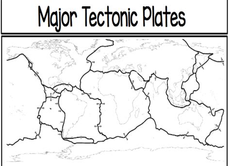 Tectonic Plates Map Black And White