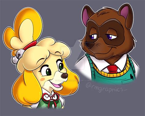 Animal Crossing Isabelle And Tom Nook By Rmgraphics1 On Deviantart
