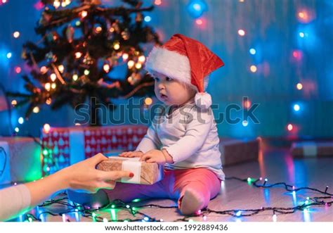 Merry Christmas Little Kid Christmas Hat Stock Photo 1992889436