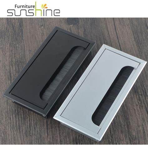 entry rectangular computer office table cable grommets desktop cable