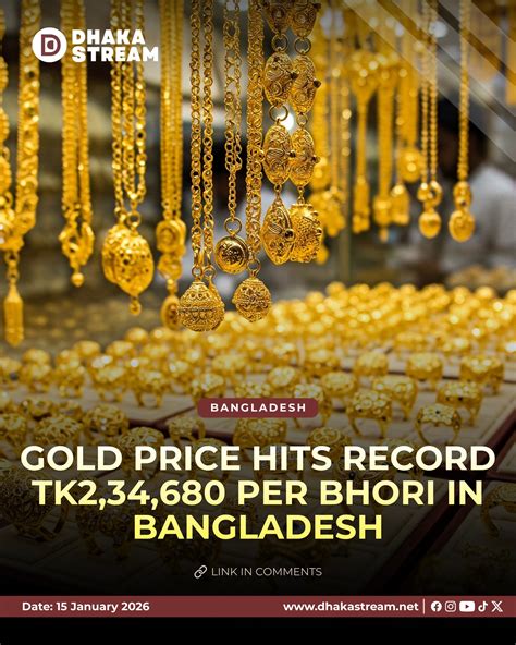 dhaka gold prices  bangladesh  climbed    time high