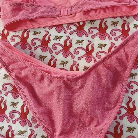 Triangl Maia Pink Sparkle Bikini Size Xs Normal Depop