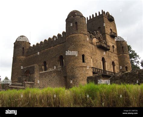 closeup landscape   medieval castle fasil ghebbi  gondar