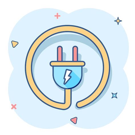 Premium Vector Vector Cartoon Electric Plug Icon In Comic Style Power