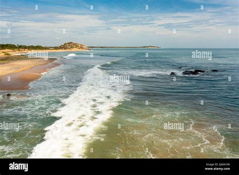 Seascape With Tropical Sandy Beach And Blue Ocean Sri Lanka Stock