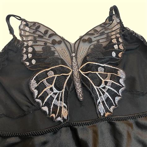 Short Black Babydoll Lingerie Dress With Butterfly Depop