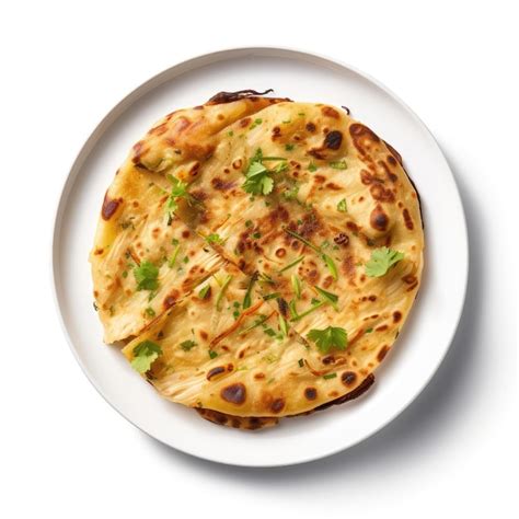 Premium Photo Aloo Paratha Pakistani Dish On Plate On White