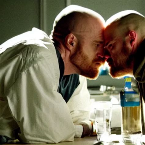 Walter White Kissing Jesse Pinkman On The Lips Hd Stable Diffusion