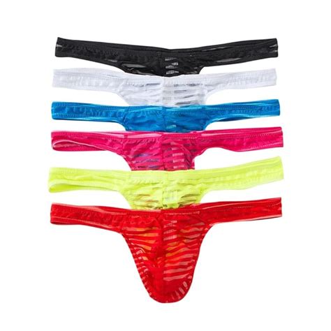 Buy YUFEIDA Men S Lingerie Thong Underwear Sexy Soft String Bikini Underpants Pack Online At