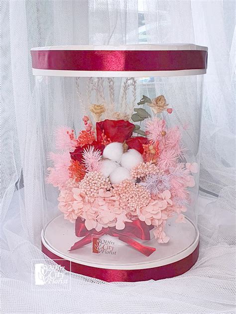 Preserved Flower Box Red