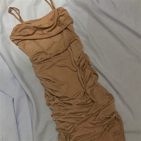 Shein Nude Sexy Corset Maxi Bodycon Ruched Dress Women S Fashion Dresses Sets Dresses On