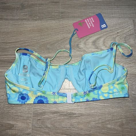Blackbough Swim Blue Bikini Top NWT Size Small Depop