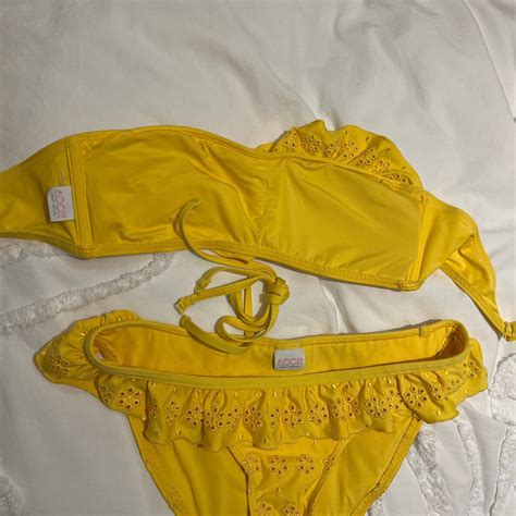 Yellow Floozie Frost French Bikini Bandeau Bikini Depop