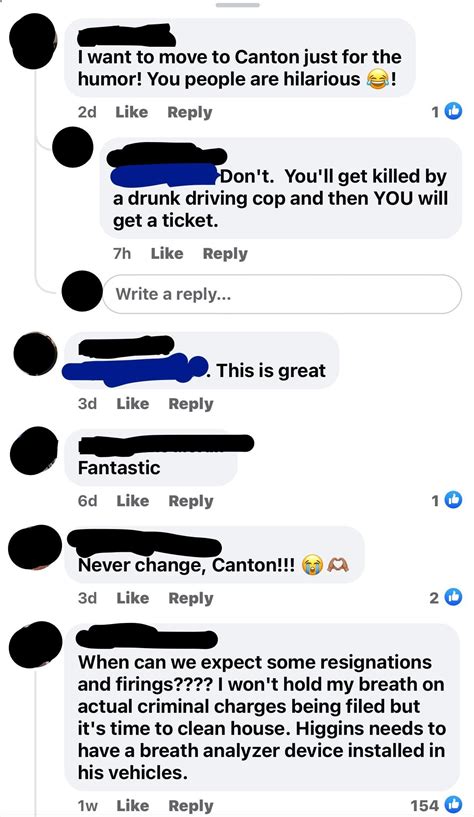 Canton police post on FB to alert locals of traffic detour. Comments