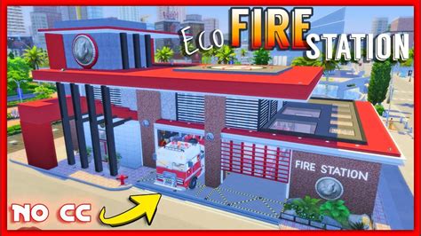 Usable Fire Station in Sims 4 | NO CC | The Sims 4 Speed Build 2020