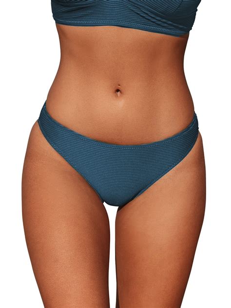 CUPSHE Bikini Bottom For Women Swimsuit Ribbed Low Waisted Mid Cut Cheeky Bathing Suit Walmart