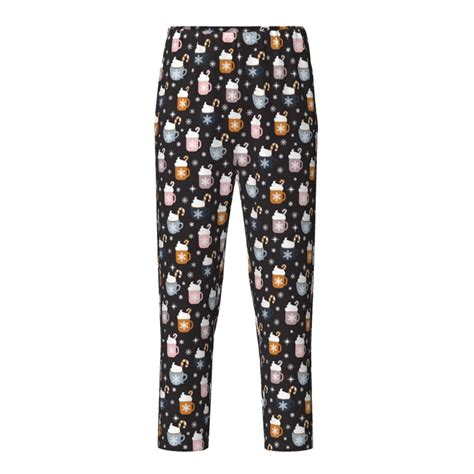 Hirioo Snowflake Cream Hot Cocoa For Teenagers Pajama Pants Womens