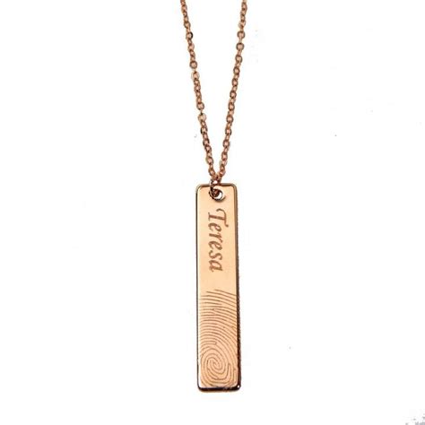 Rose Gold Lady Vertical Bar Necklace Bar Necklace Personalized Name