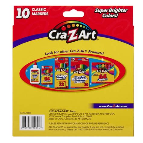 Cra Z Art Broadline Markers Washable 10 Count