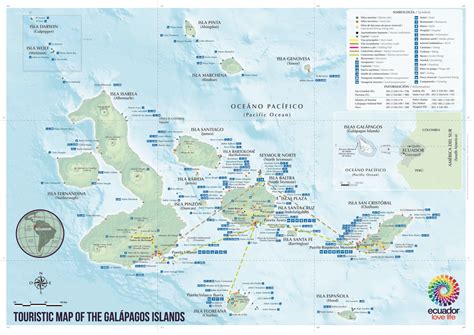 galapagos on map of world