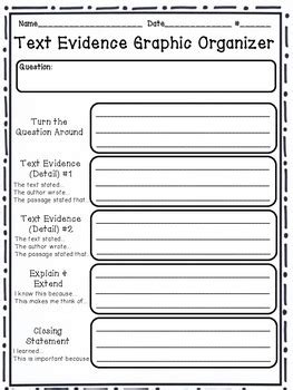 Text-Based Evidence Graphic Organizer by Brooke Sloop | TpT