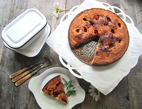 Plum And Raspberry Cornmeal Cake