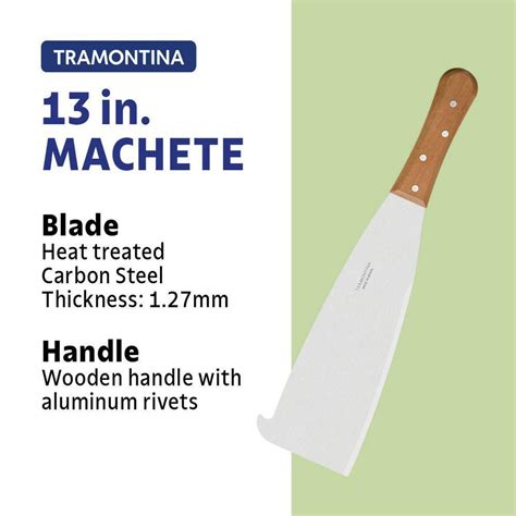 Tramontina13 Inch Sugar Cane Machete With Wood Handle And Carbon Steel