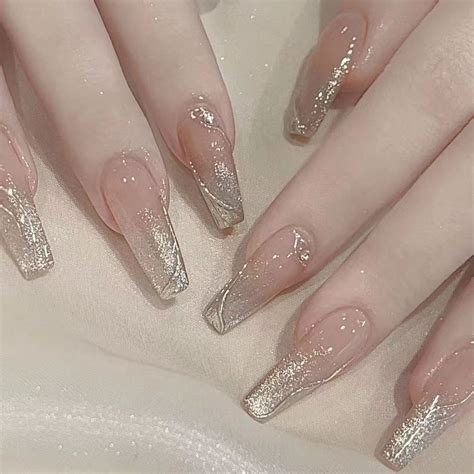 Handmadeartificial Nail Fingertip Galaxy Nude Cat Eye Fairy Phototherapy Nails